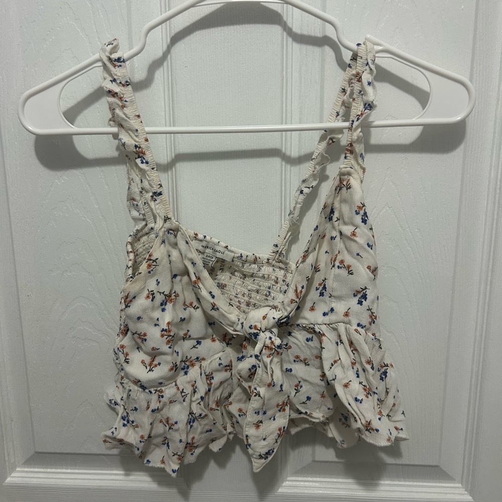 Floral Ruffle Crop Top